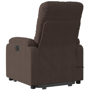 vidaXL Stand up Massage Recliner Chair Brown Microfiber Fabric-2