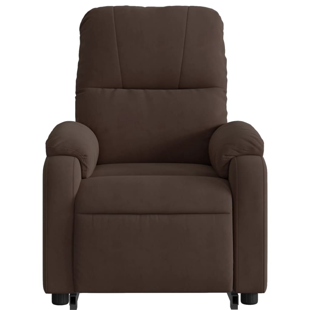 vidaXL Stand up Massage Recliner Chair Brown Microfiber Fabric-6