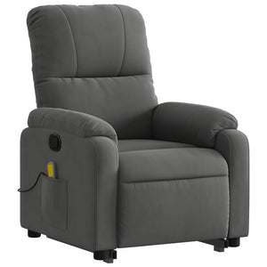 vidaXL Stand up Massage Recliner Chair Dark Gray Microfiber Fabric-1