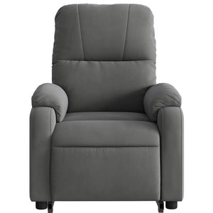 vidaXL Stand up Massage Recliner Chair Dark Gray Microfiber Fabric-6