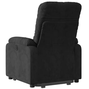 vidaXL Stand up Massage Recliner Chair Black Microfiber Fabric-2