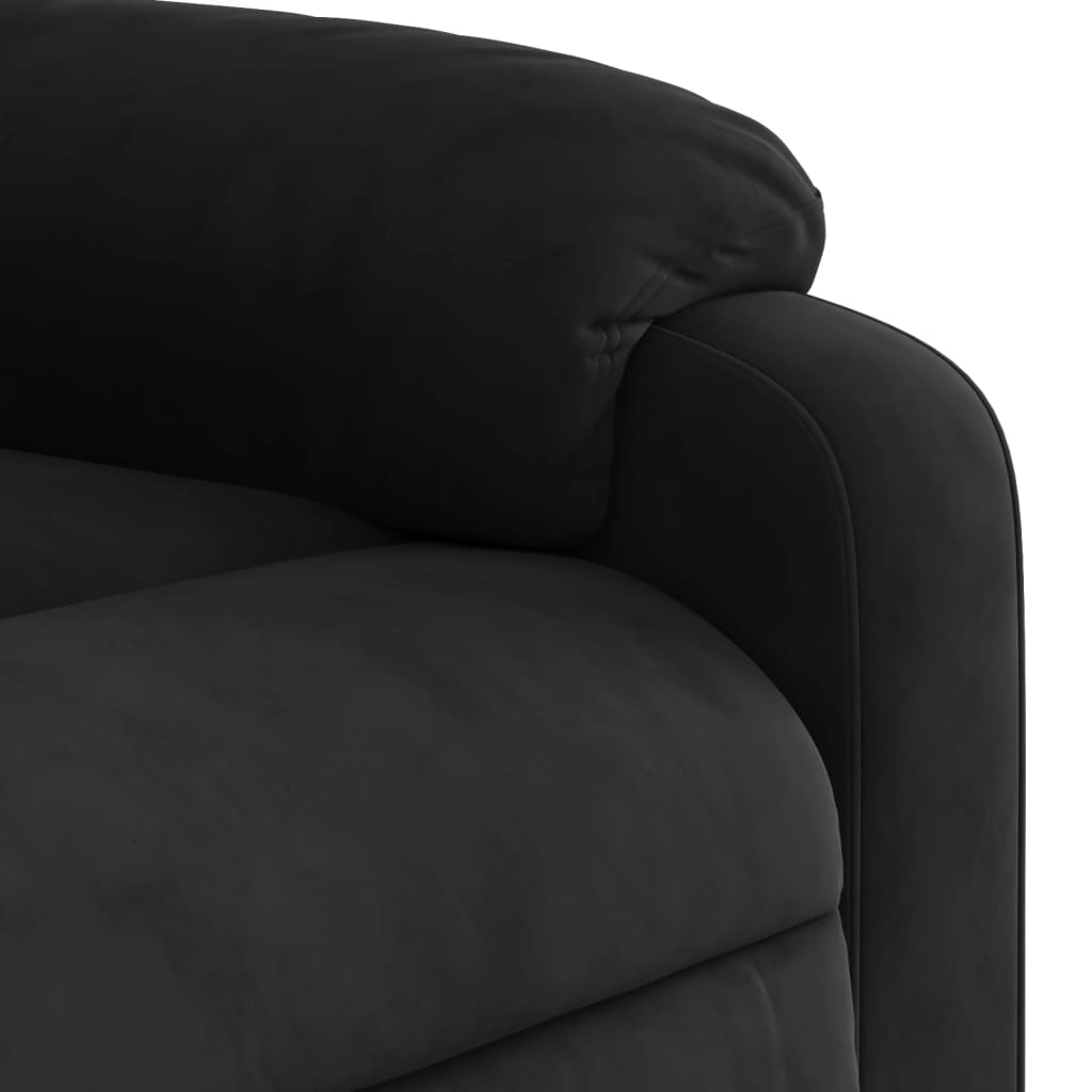 vidaXL Stand up Massage Recliner Chair Black Microfiber Fabric-7