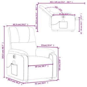 vidaXL Electric Stand up Massage Recliner Chair Brown Microfiber Fabric-8