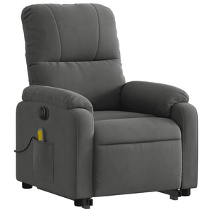 vidaXL Electric Stand up Massage Recliner Chair Dark Gray Microfiber Fabric-1