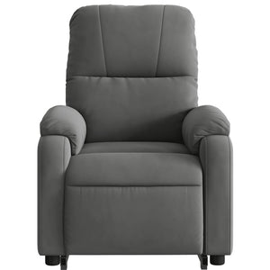 vidaXL Electric Stand up Massage Recliner Chair Dark Gray Microfiber Fabric-6