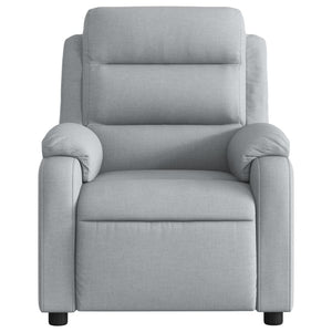 vidaXL Massage Recliner Chair Light Gray Fabric-5