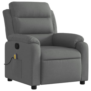 vidaXL Massage Recliner Chair Dark Gray Fabric-1