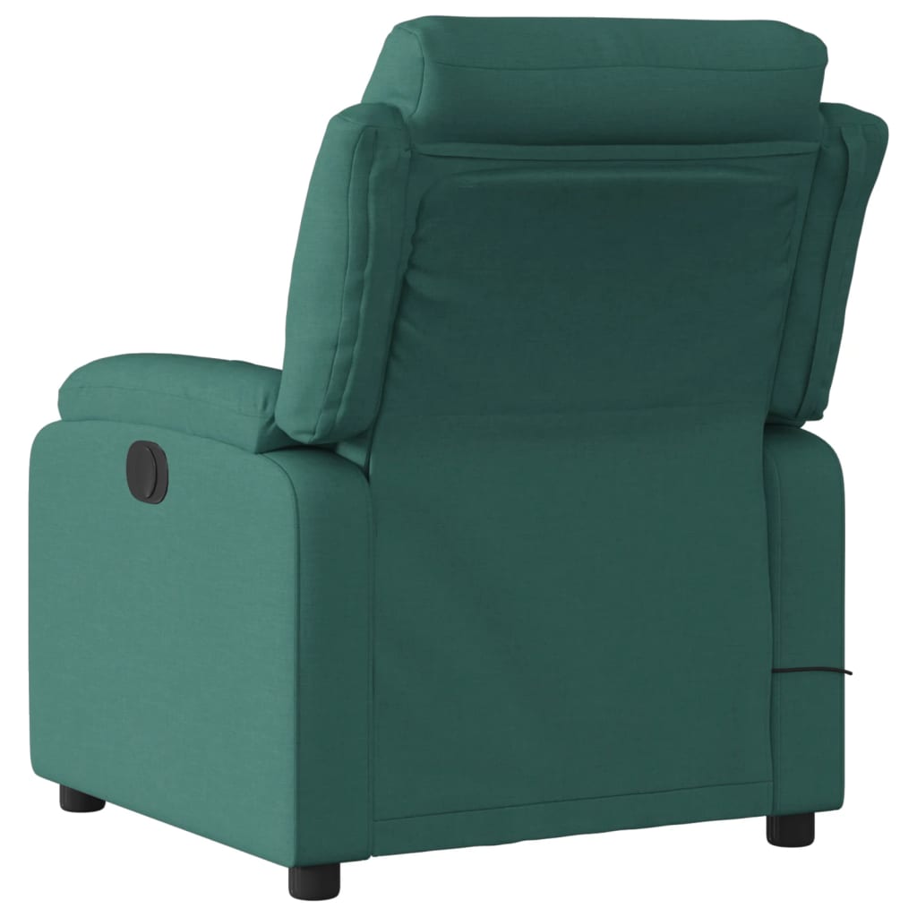 vidaXL Massage Recliner Chair Dark Green Fabric-2