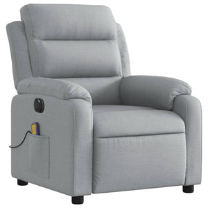 vidaXL Electric Massage Recliner Chair Light Gray Fabric-1