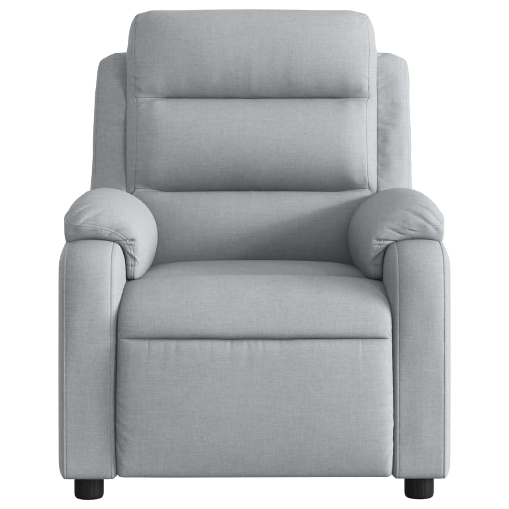 vidaXL Electric Massage Recliner Chair Light Gray Fabric-6