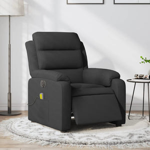 vidaXL Electric Massage Recliner Chair Black Fabric-0