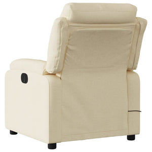 vidaXL Electric Massage Recliner Chair Cream Fabric-1