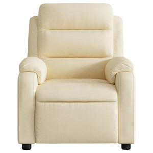 vidaXL Electric Massage Recliner Chair Cream Fabric-4