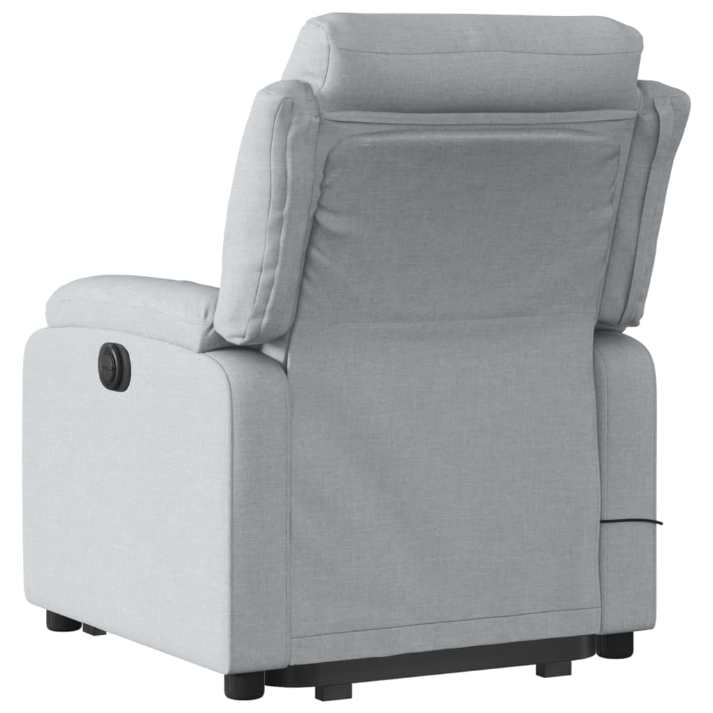 vidaXL Stand up Massage Recliner Chair Light Gray Fabric-1