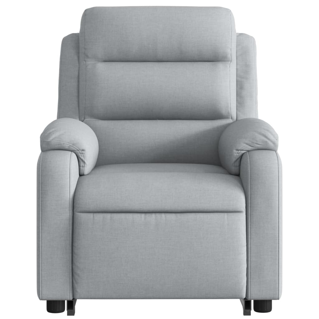 vidaXL Stand up Massage Recliner Chair Light Gray Fabric-7