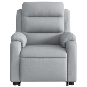 vidaXL Stand up Massage Recliner Chair Light Gray Fabric-7