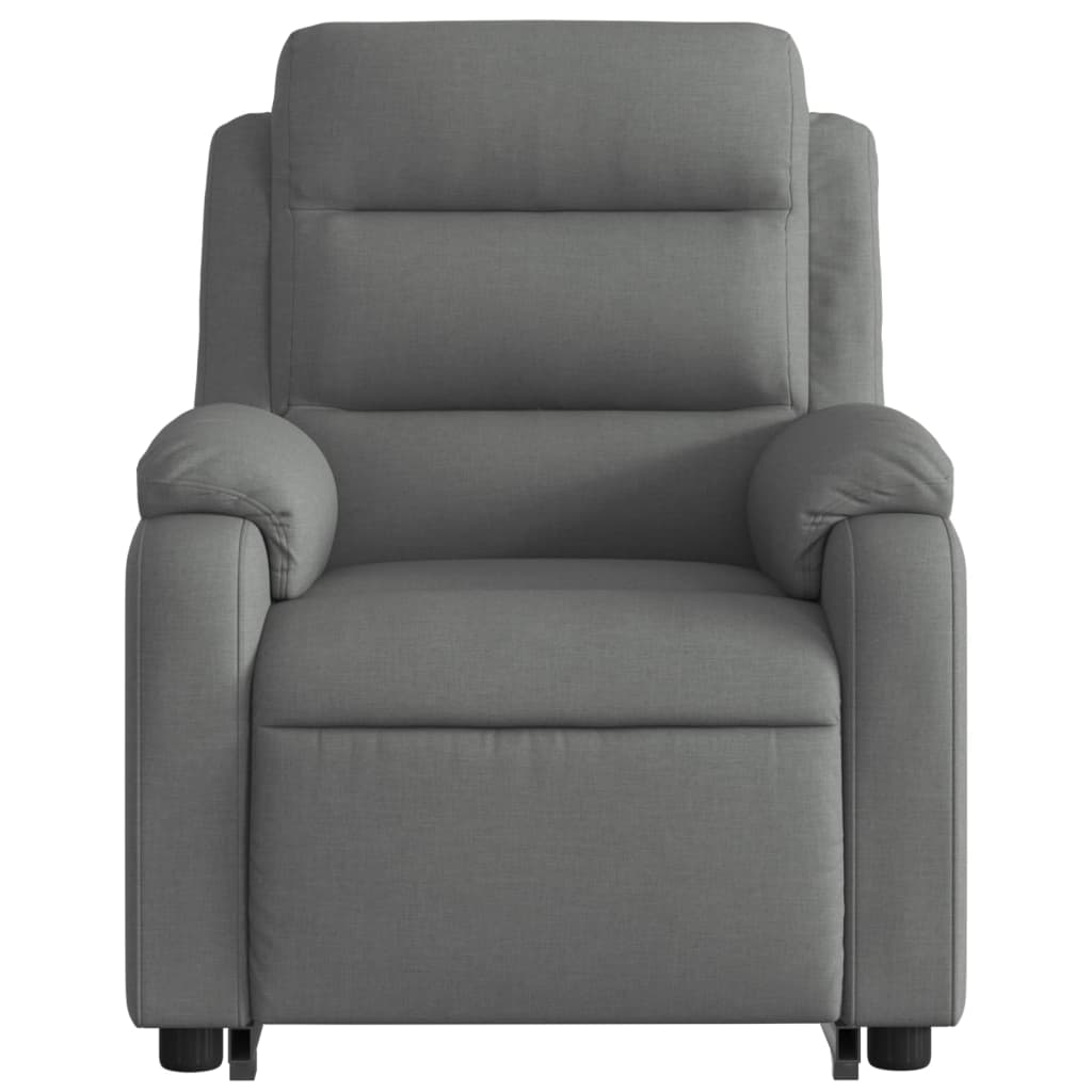 vidaXL Stand up Massage Recliner Chair Dark Gray Fabric-7