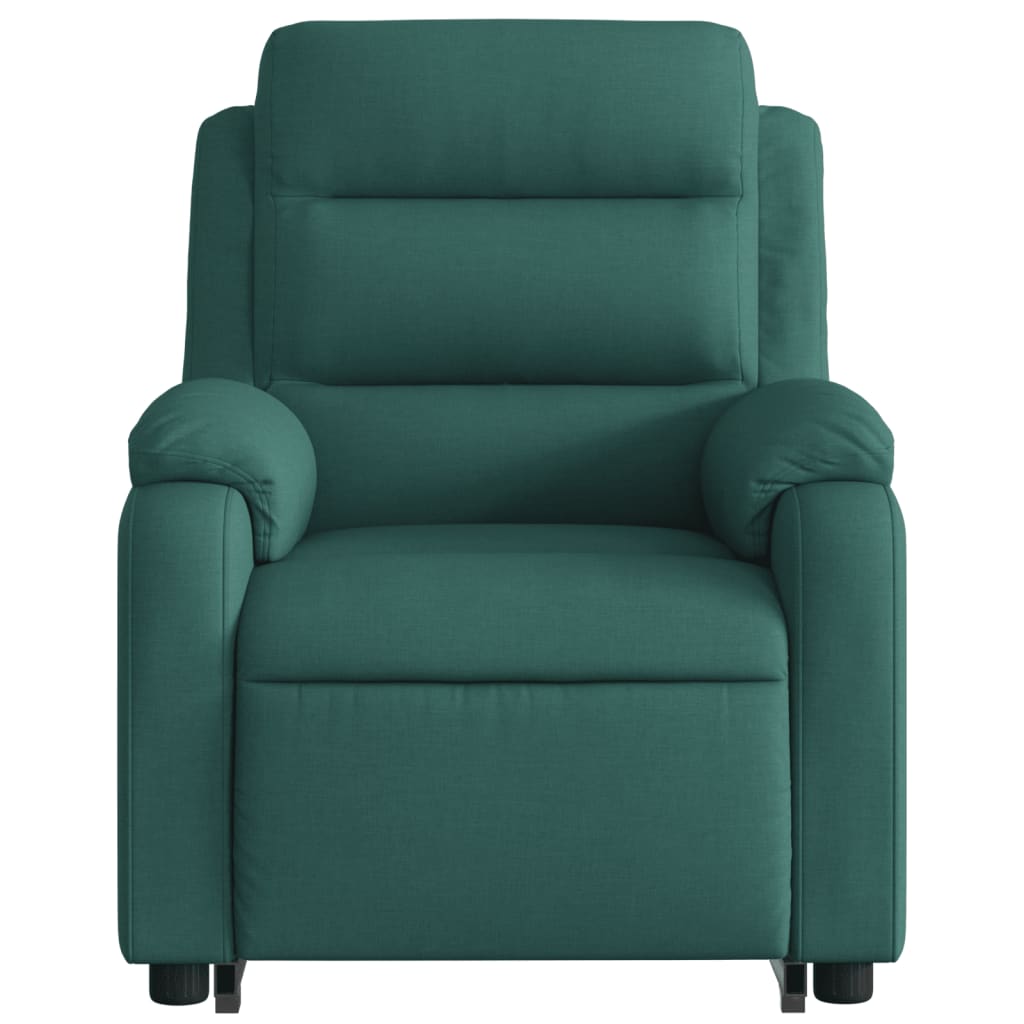 vidaXL Stand up Massage Recliner Chair Dark Green Fabric-6