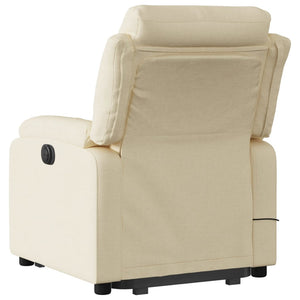 vidaXL Stand up Massage Recliner Chair Cream Fabric-2