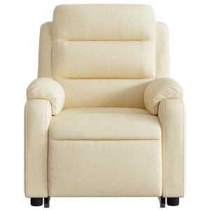 vidaXL Stand up Massage Recliner Chair Cream Fabric-6