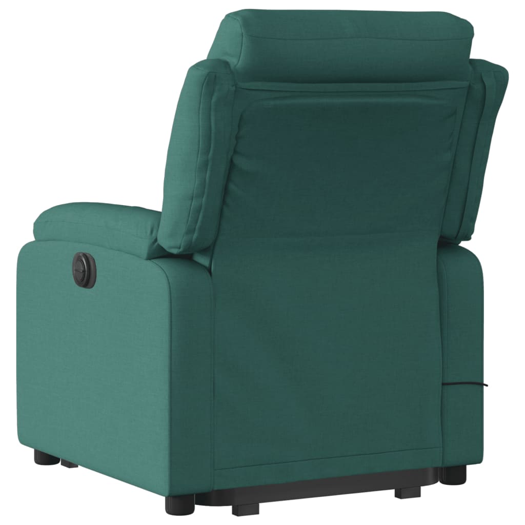 vidaXL Electric Stand up Massage Recliner Chair Dark Green Fabric-2