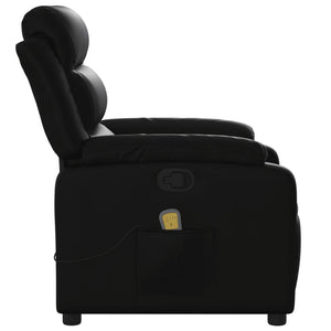 vidaXL Massage Recliner Chair Black Faux Leather-6