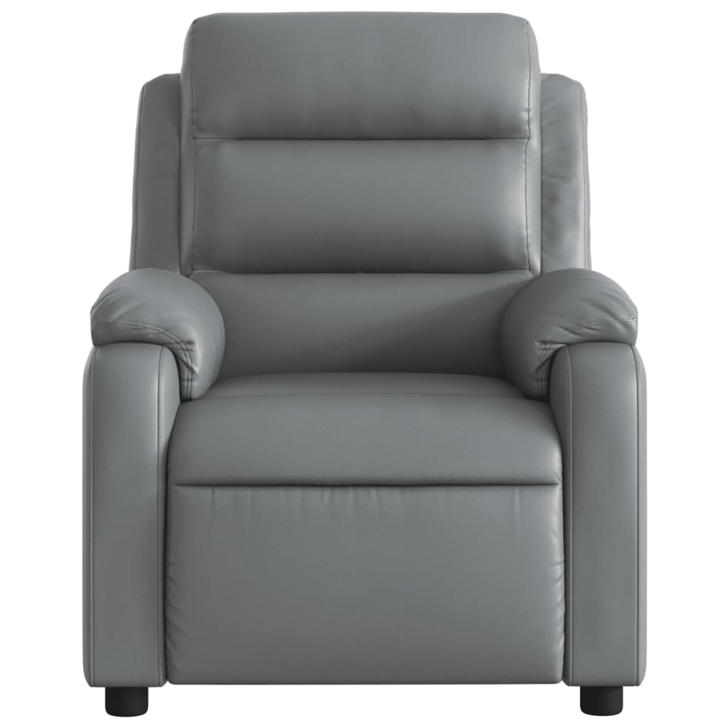 vidaXL Massage Recliner Chair Gray Faux Leather-5