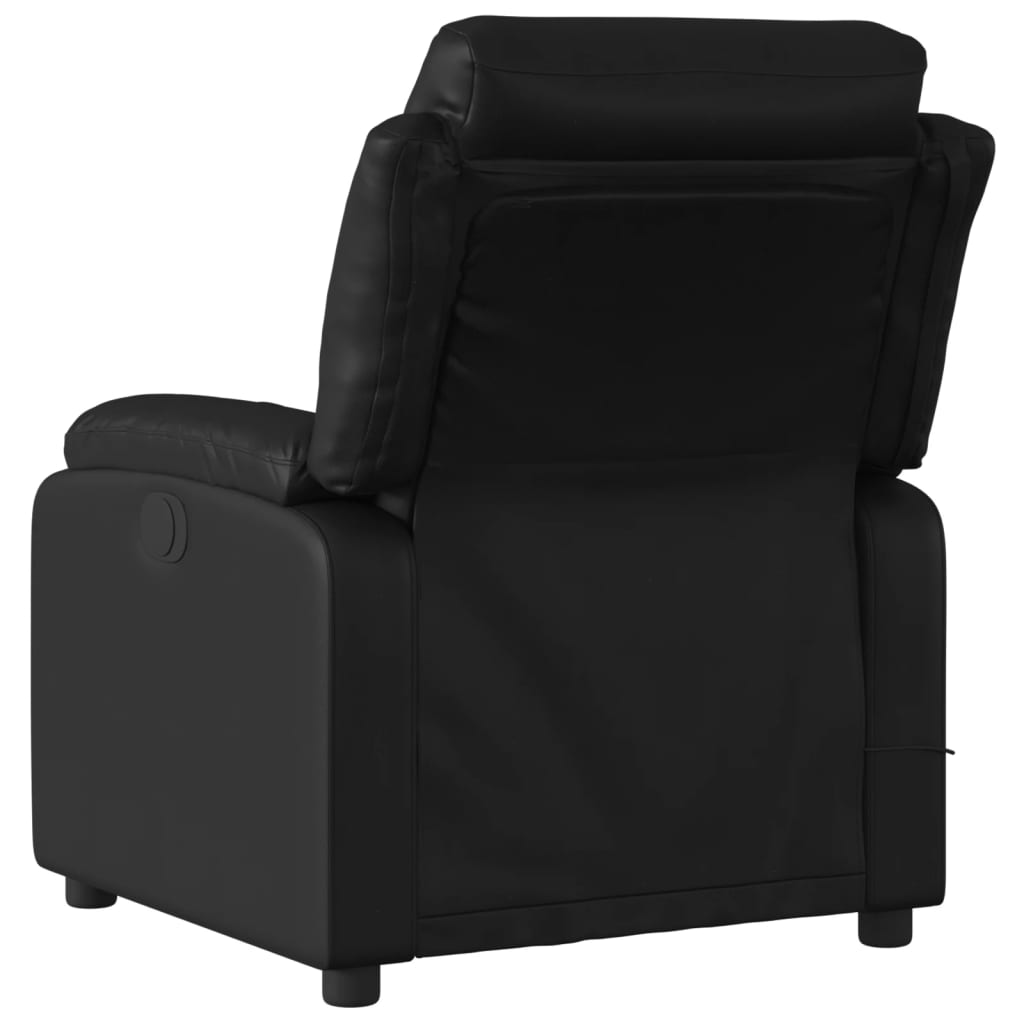 vidaXL Electric Massage Recliner Chair Black Faux Leather-2