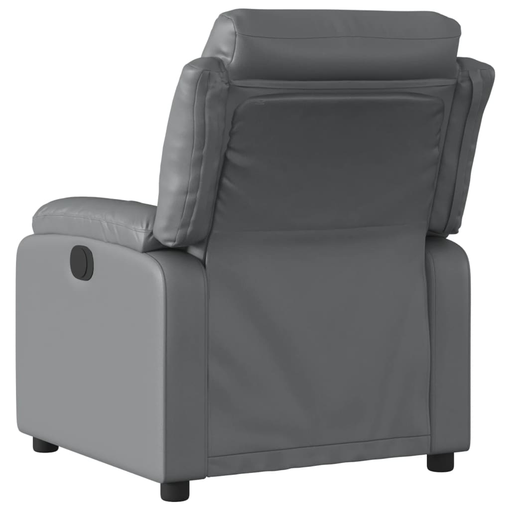 vidaXL Electric Massage Recliner Chair Gray Faux Leather-2