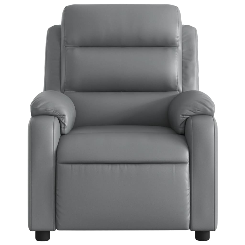 vidaXL Electric Massage Recliner Chair Gray Faux Leather-6