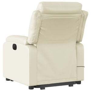 vidaXL Stand up Massage Recliner Chair Cream Faux Leather-2