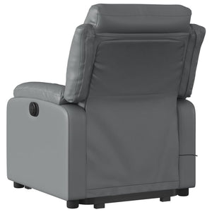 vidaXL Stand up Massage Recliner Chair Gray Faux Leather-2