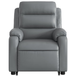 vidaXL Stand up Massage Recliner Chair Gray Faux Leather-6