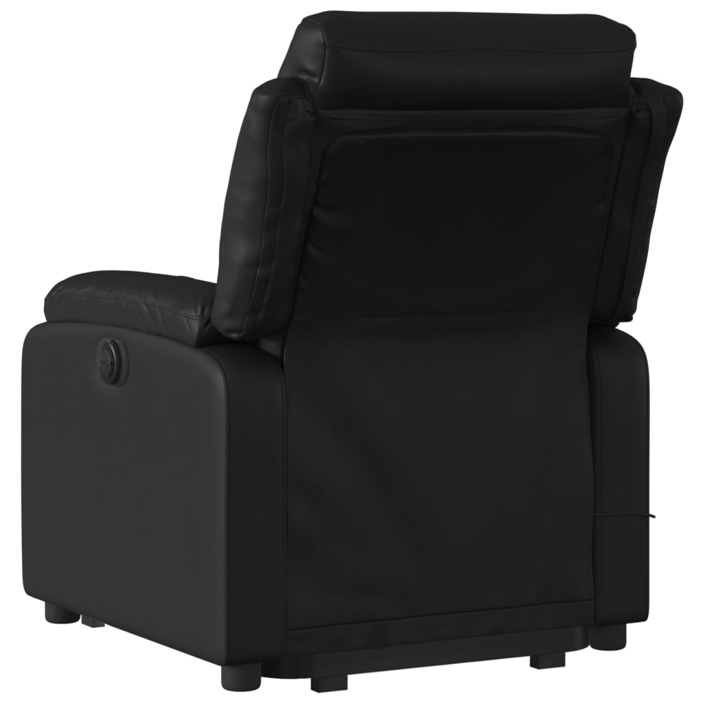 vidaXL Electric Stand up Massage Recliner Chair Black Faux Leather-7