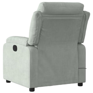 vidaXL Massage Recliner Chair Light Gray Velvet-1