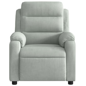 vidaXL Massage Recliner Chair Light Gray Velvet-4