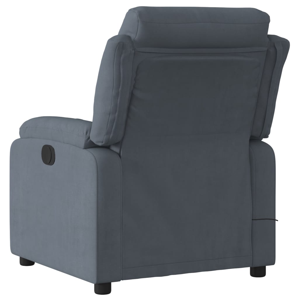 vidaXL Massage Recliner Chair Dark Gray Velvet-1