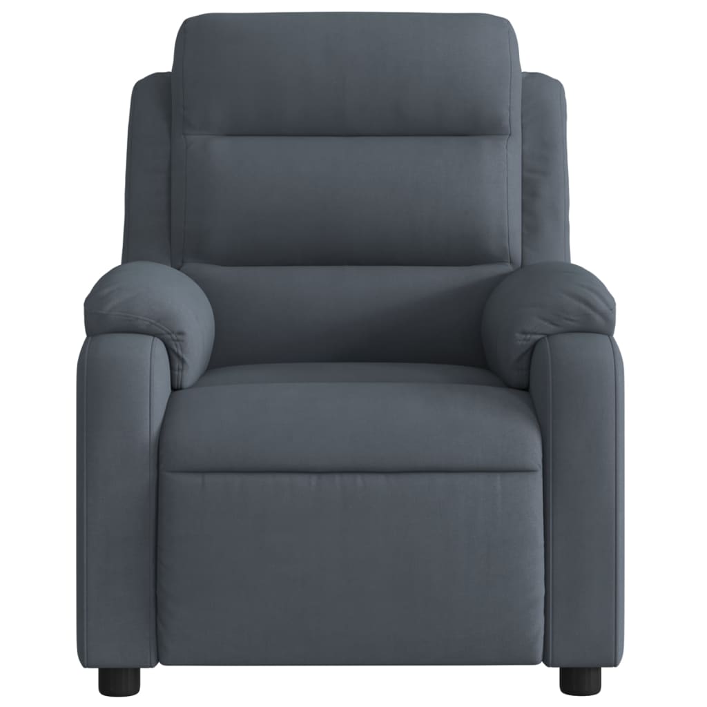 vidaXL Massage Recliner Chair Dark Gray Velvet-4