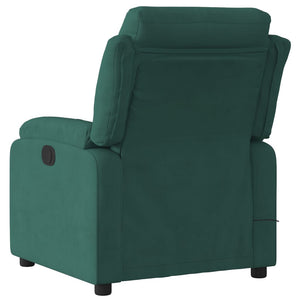 vidaXL Massage Recliner Chair Dark Green Velvet-1