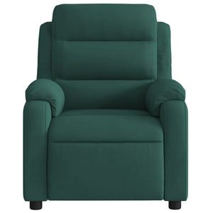 vidaXL Massage Recliner Chair Dark Green Velvet-4