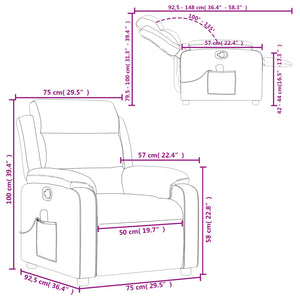 vidaXL Massage Recliner Chair Black Velvet-8