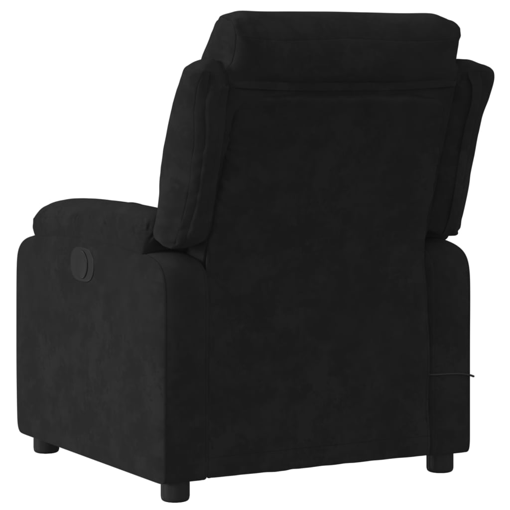 vidaXL Massage Recliner Chair Black Velvet-2