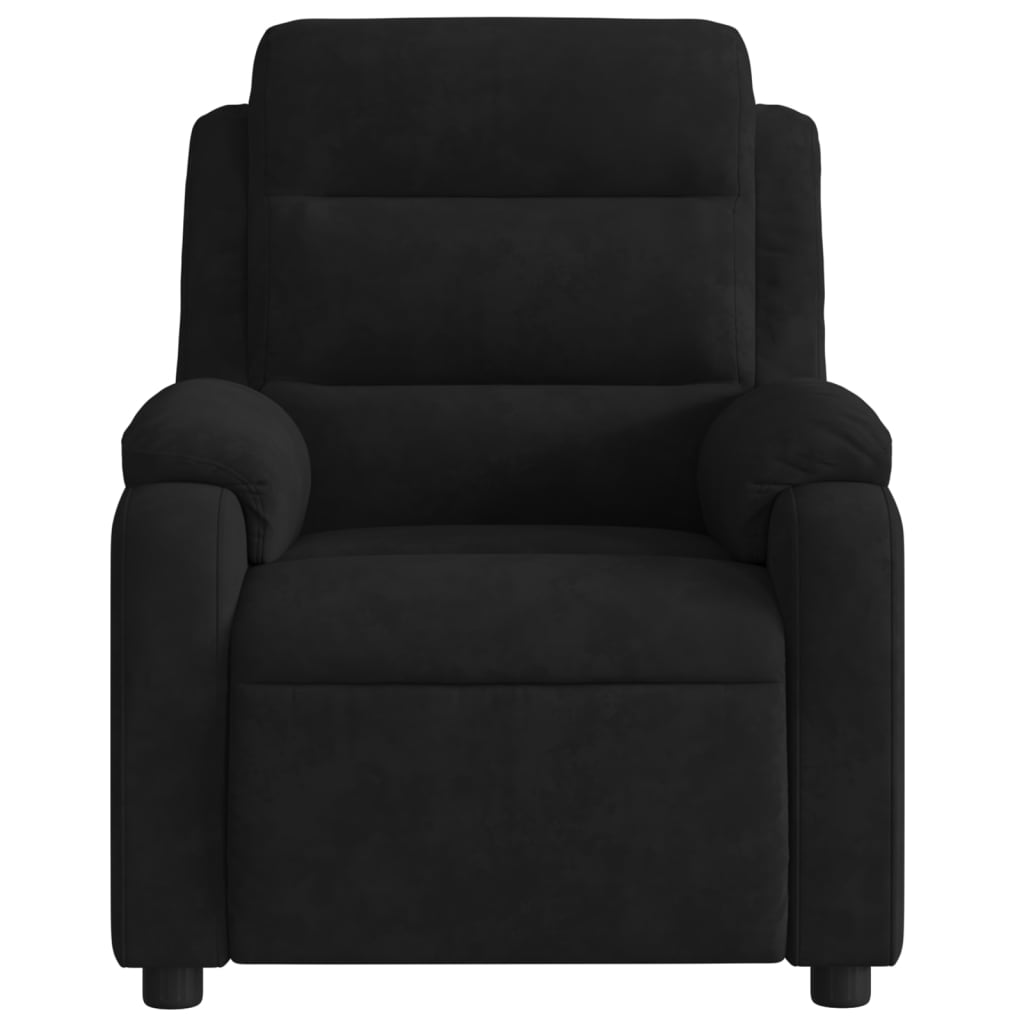 vidaXL Massage Recliner Chair Black Velvet-5