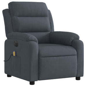 vidaXL Electric Massage Recliner Chair Dark Gray Velvet-1