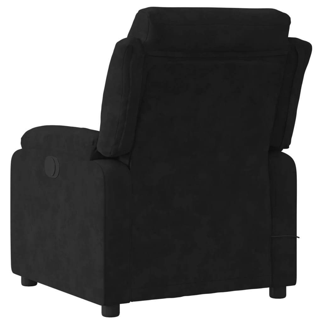 vidaXL Electric Massage Recliner Chair Black Velvet-2