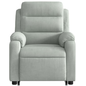 vidaXL Stand up Massage Recliner Chair Light Gray Velvet-6