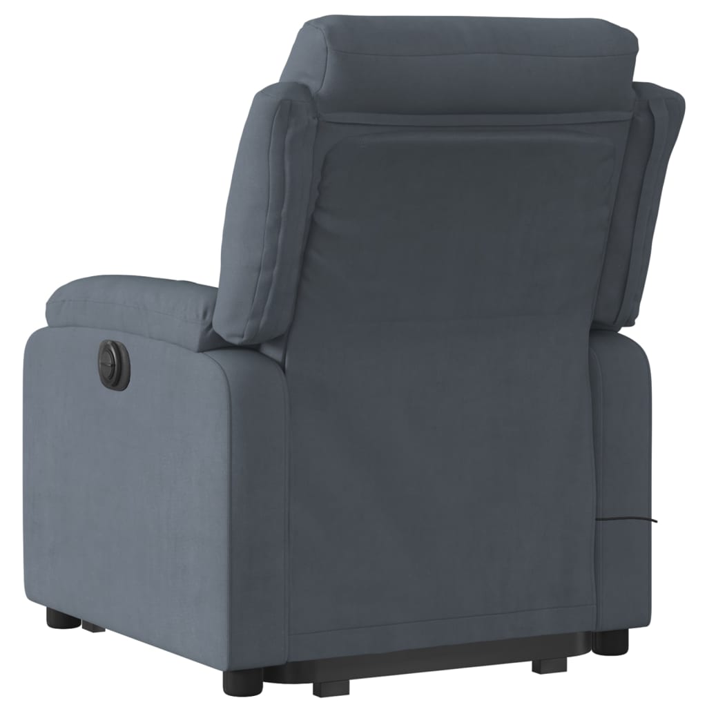 vidaXL Stand up Massage Recliner Chair Dark Gray Velvet-2