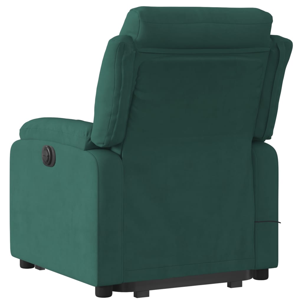 vidaXL Stand up Massage Recliner Chair Dark Green Velvet-2