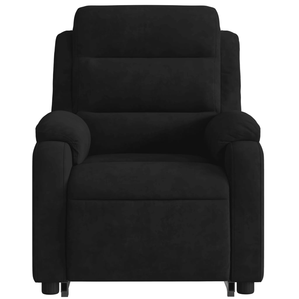 vidaXL Stand up Massage Recliner Chair Black Velvet-6