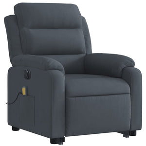 vidaXL Electric Stand up Massage Recliner Chair Dark Gray Velvet-1